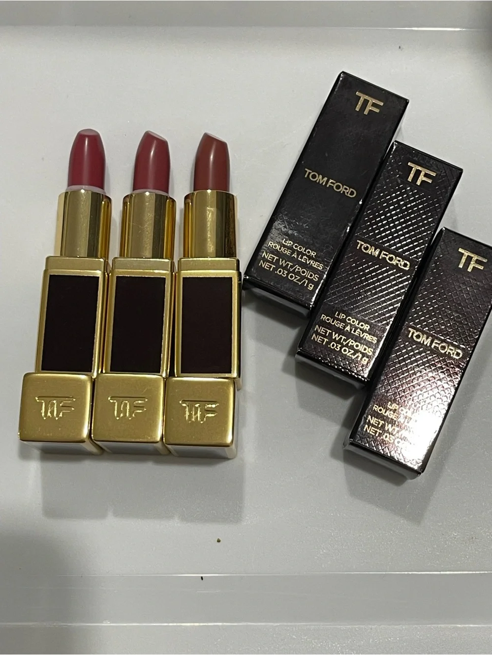 Tom Ford Mini Lipstick Trio 03 Casablanca, 19 runway rose, n3 west coast all NWT
